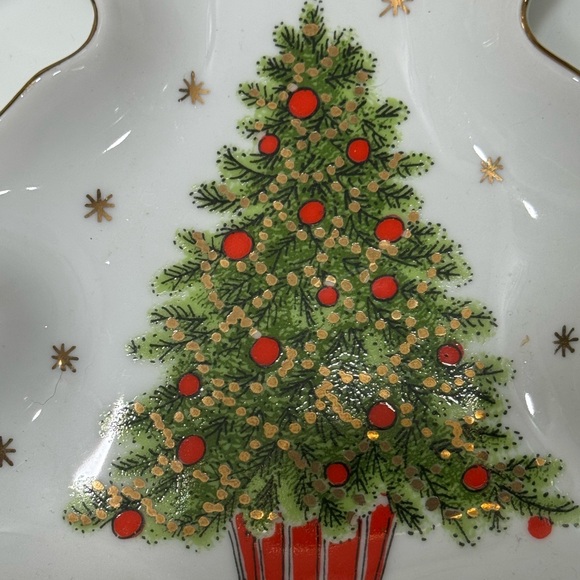 Vintage George Good Japan Christmas Tree Cream and Sugar, and Treat Tray - Picture 10 of 12